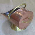 Antique Copper and brass coal scuttle bucket - beautiful piece