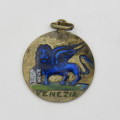 Venezia blue enameled pocket watch fob - vintage