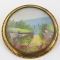 Handpainted antique brooch & pendant in one