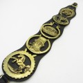 Lot of 5 Horse brasses on leather strap