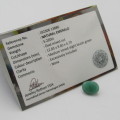Natural Emerald of 5,22 carat oval mixed cut Medium toned slight bluish green