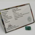 Natural Emerald of 5,66 carat Emerald cut medium dark toned slight bluish green