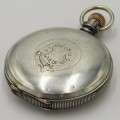 1896/1897 Waltham watch Co pocket watch - coin silver Fahys ( 90% silver ) - working - needs glass