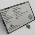 Natural Emerald of 2,99 carat oval mixed cut medium toned slight bluish green