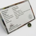 Tourmaline of 4,04 carat - Round mixed cut - slight brownish green with Gemlab certificate