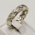 Sterling silver handmade mens ring - size U - weight 6,9g