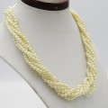 6 String imitation pearl necklace - Made in England