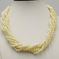 6 String imitation pearl necklace - Made in England