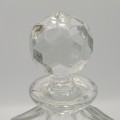 Vintage Crystal glass decanter with lid - small engraving on side