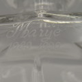 Vintage Crystal glass decanter with lid - small engraving on side