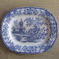 Antique Colandine blue and white porcelain platter