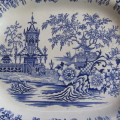 Antique blue and white porcelain platter