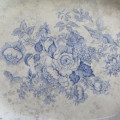 Antique blue and white flower pattern porcelain platter