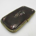 Antique French Cigar case with tortoise shell case with paua shell inlay - circa 1850