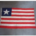 Large Liberia flag 210 cm x 127 cm - Good condition - `Fiesta` on badge