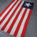 Large Liberia flag 210 cm x 127 cm - Good condition - `Fiesta` on badge