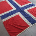 Very large vintage Norwegian flag 230 cm x 180 cm edge frayed