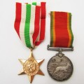 WW2 Africa service medal and Italy star issued to 123638 J.C McIntyre