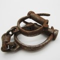 Vintage Hiatt metal handcuffs with key
