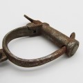 Vintage Hiatt metal handcuffs with key