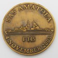 SAS Amatola F 145 commemorative medallion in presentation box