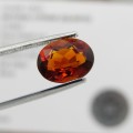 Natural Citrine of 2,5 carat medium dark toned orange - Oval mixed cut with Gemlab certificate