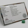 Natural Emerald of 3,32 carat Medium toned green square Emerald cut with Gemlab certificate