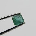 Natural Emerald of 1,05 carat - slightly bluish green with Gemlab certificate