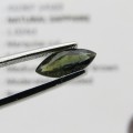 Natural Sapphire of 1,02 carat - Marquise cut - medium dark toned brown with Gemlab certificate