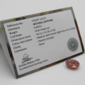 Natural Orange / Blue Sapphire of 9,67 carat oval mixed cut certified by Gemlab with certificate