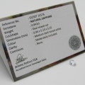 Natural Sapphire of 0,94 carat medium dark toned white - oval mixed cut with Gemlab certificate