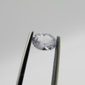 Natural Sapphire of 0,94 carat medium dark toned white - oval mixed cut with Gemlab certificate