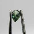 Natural Sapphire of 0,97 carat - Pear shape - medium toned bluish green with Gemlab certificate