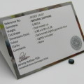 Natural Sapphire of 0,80 carat - oval mixed cut - slightly greenish blue with Gemlab certificate