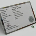 Natural Sapphire of 0,67 carat - Medium toned green - oval mixed cut - with Gemlab certificate