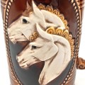 Vintage Elweco porcelain mug with horses