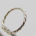 Stering Silver ring with twisted design - Size P - 2g