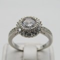 Beautiful bling - bling Sterling Silver ring - Size Q - 4,8g