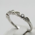 Sterling Silver ring with beautiful design - Size P - 1,6g