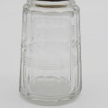 Antique dressing table mini crystal decanter with hallmarked sterling silver rim