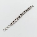 Sterling Silver Agenta bracelet with 12 smokey quarts stones of about 3 carat each - size 19cm long