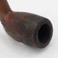 Beautiful Orange Free State carved smoking pipe bowl with letter saying who it belonged to