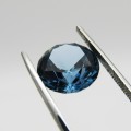 Lab grown Spinel of 7,528 carat - round brilliant cut - Medium dark toned blue