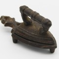 Miniature Cast iron sad iron ornament with coaster