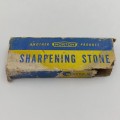 Pair of vintage sharpening oil stones - one broken