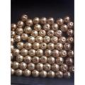 GLASS PEARL BEADS GOLD  -   40 PCS