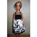 Barbie black and white cocktail dress.