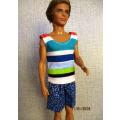 Ken - Barbie - beach SHORTS plus MUSCLE VEST - blue.