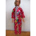 Barbie winter PYJAMAS - red print.