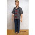 Ken - Barbie - denim JEANS plus button front SHIRT.